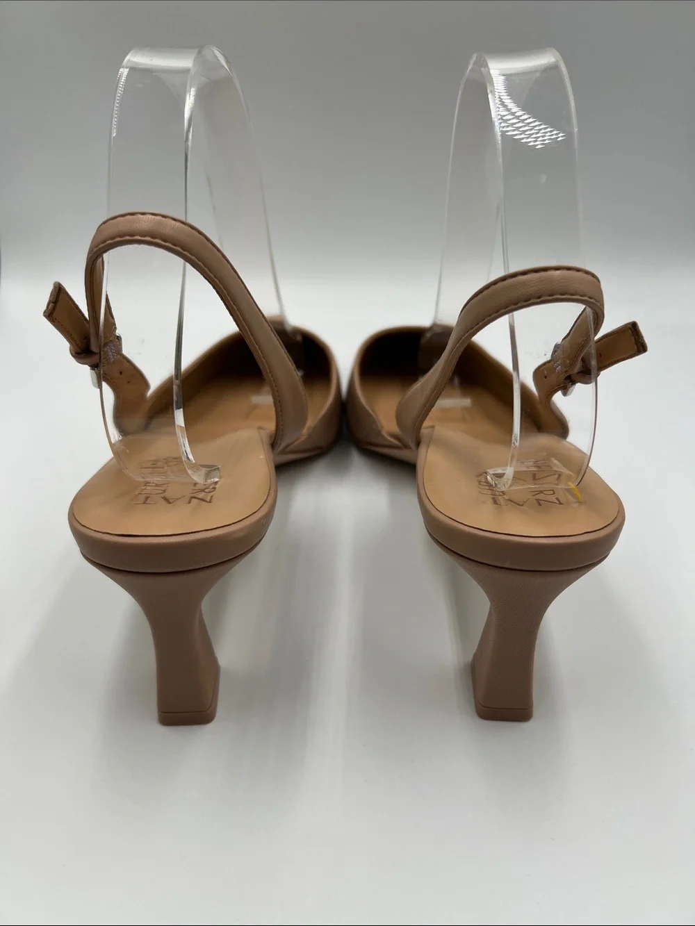 Naturalizer Dalary slingback pump heel leather shoe tan nude pointed toe new 12